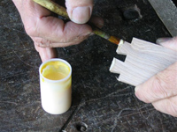 Glue edges of dovetails