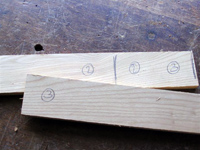 Wood marked out roughly